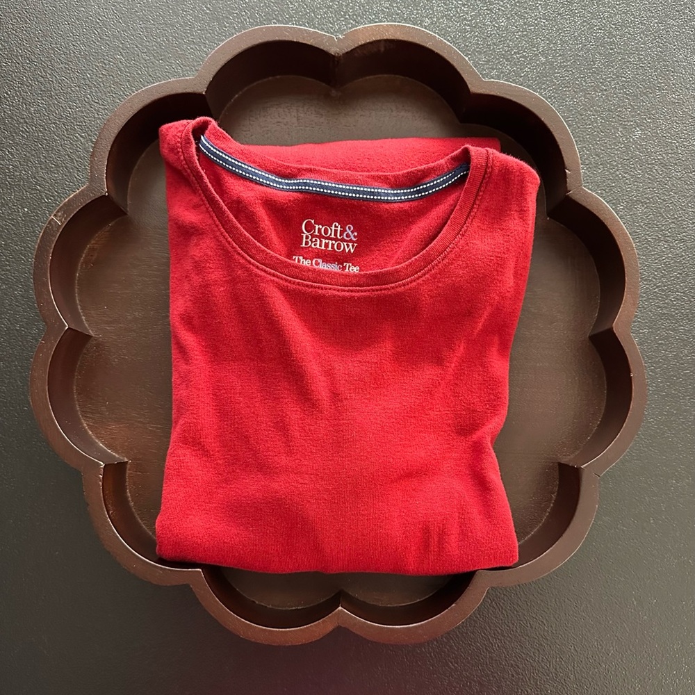 Women’s Red Croft & Barrow Long Sleeve T-Shirt Size M